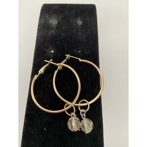 hoop earrings with Upcycled bead charm